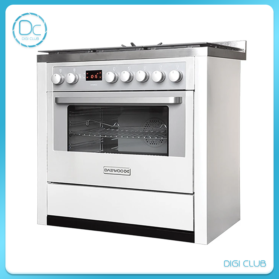 اجاق گاز دوو مدل DGC5-2102N سفید با رویه استیل سری Imperial
