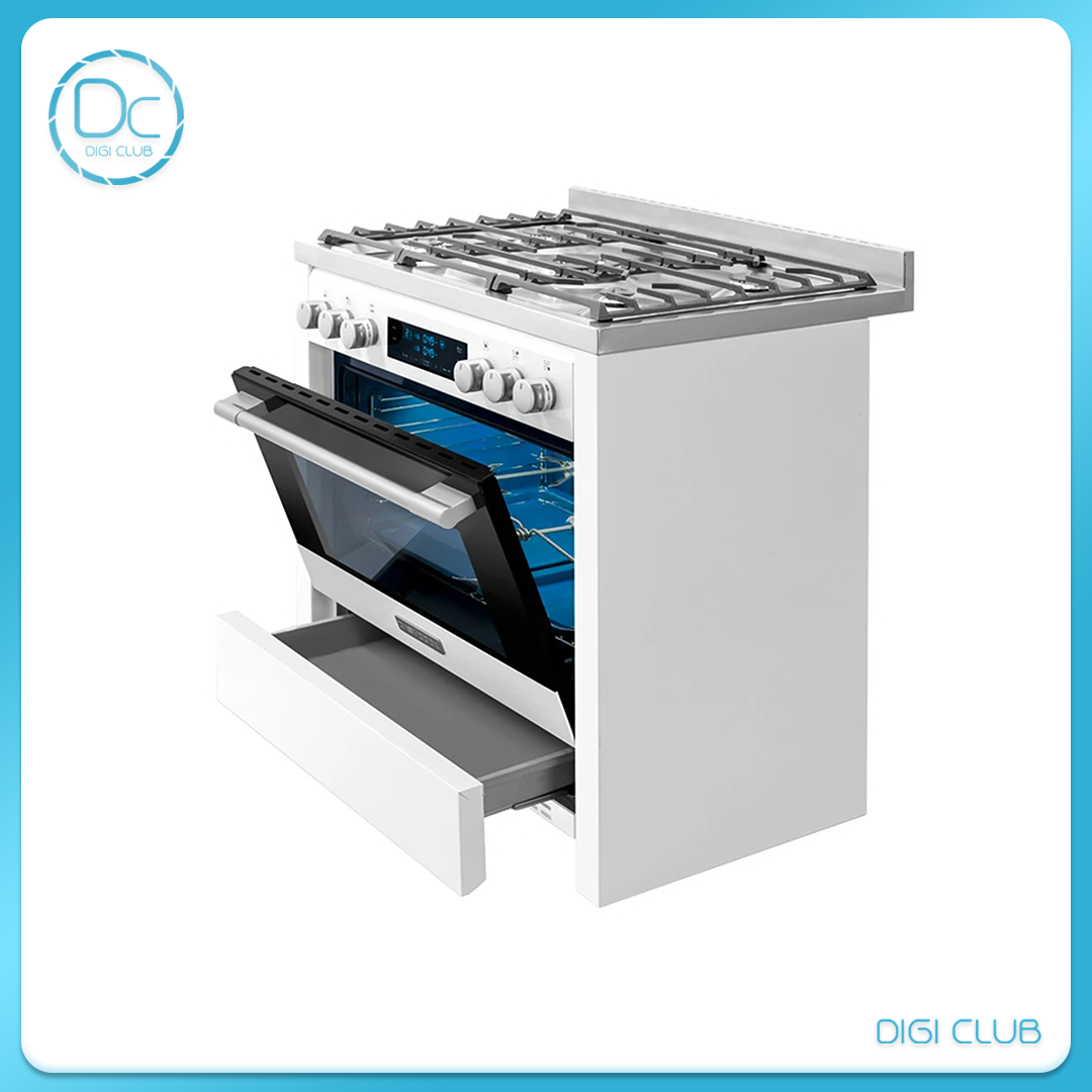 اجاق گاز دوو مدل DGC5-2112N سفید با رویه استیل سری New Imperial